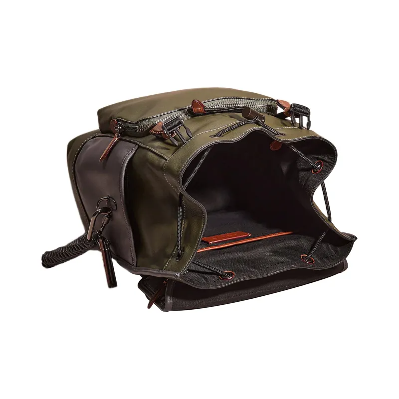 COACH Calfskin Backpack Tubas Men's Olive Green-2