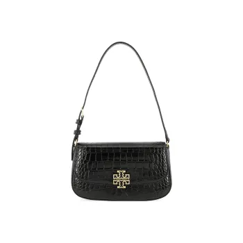 TORY BURCH Britten Crocodile Pattern Cow Leather Square Bag, Crossbody Bag, Shoulder Bag Women's Black