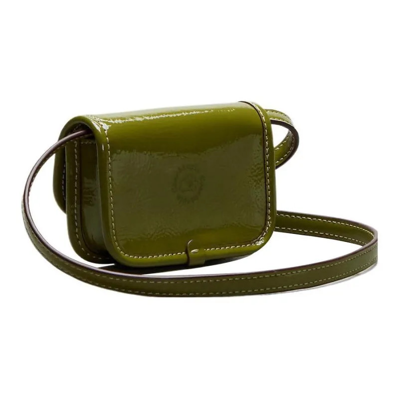 Coachtopia Patent Leather Shoulder Bag, Crossbody Bag, Wallet Mini Women's Olive Green-2