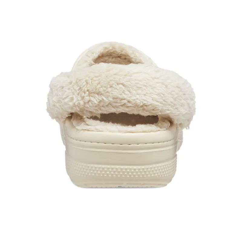 Crocs Baya Lined Fuzz Strap Clogs 'White'-4