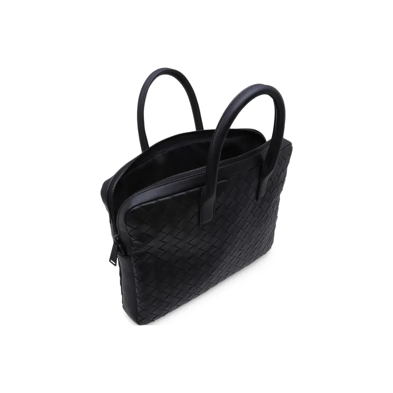 Bottega Veneta Calfskin Briefcase, Shoulder Bag, Crossbody Bag, Handbag Regular Men's Black-3