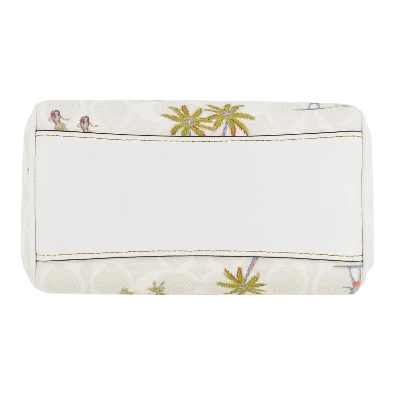 COACH Rowan Leather Boston Bag One Shoulder Handbags Small Size Women's White-3