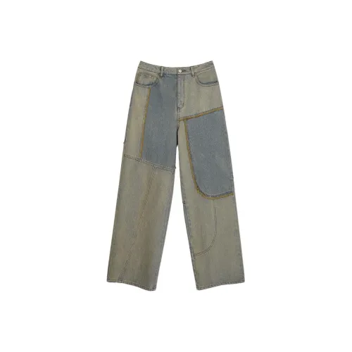 DEMODE BY INSIS Jeans Women's Denim With Yellow, Grey, And Blue Accents