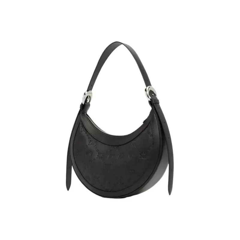 Marine Serre Calfskin Handbag Shoulder Bag Women's Black-3