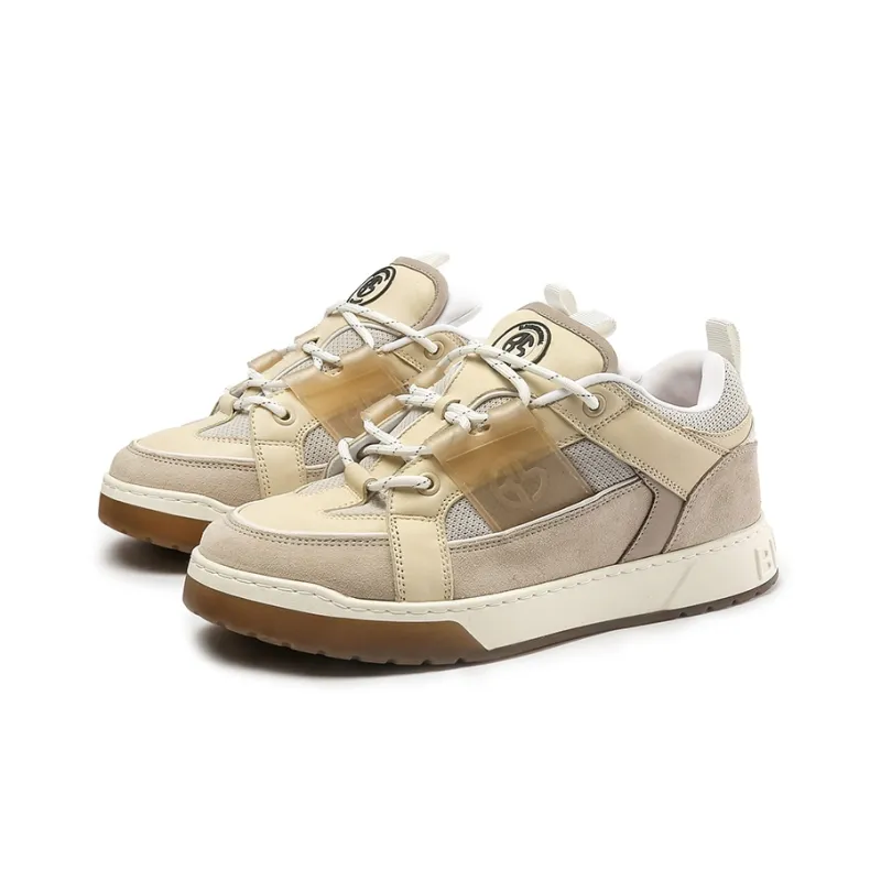 BLOCCO5 Durable Breathable Low Top Skateboard Shoes 3cm Unisex Ecru-1