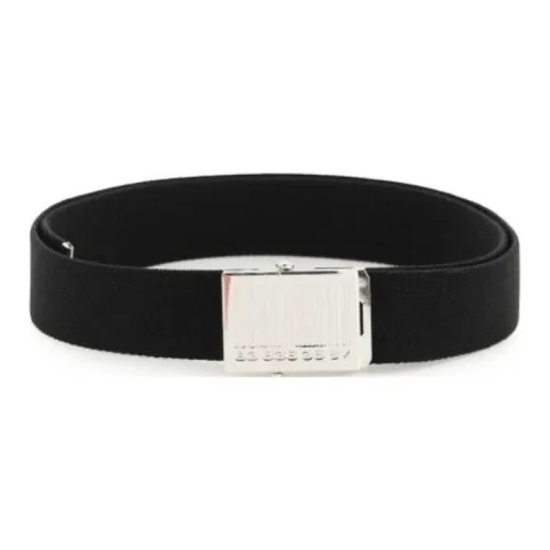 Vetements Barcode Smooth Buckle Leather Belts Men's Black Width: 4cm