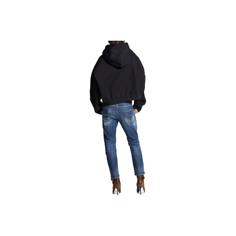 DSQUARED 2 Logo Patch Distressed Cropped Jeans-1