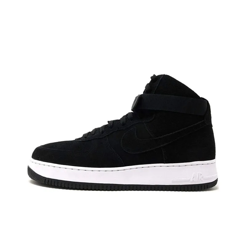 Nike Air Force 1 High '07 Triple Black Suede White-0