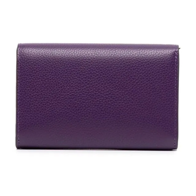 Mulberry Cow Leather Wallet Medium Size Women's Purple-1