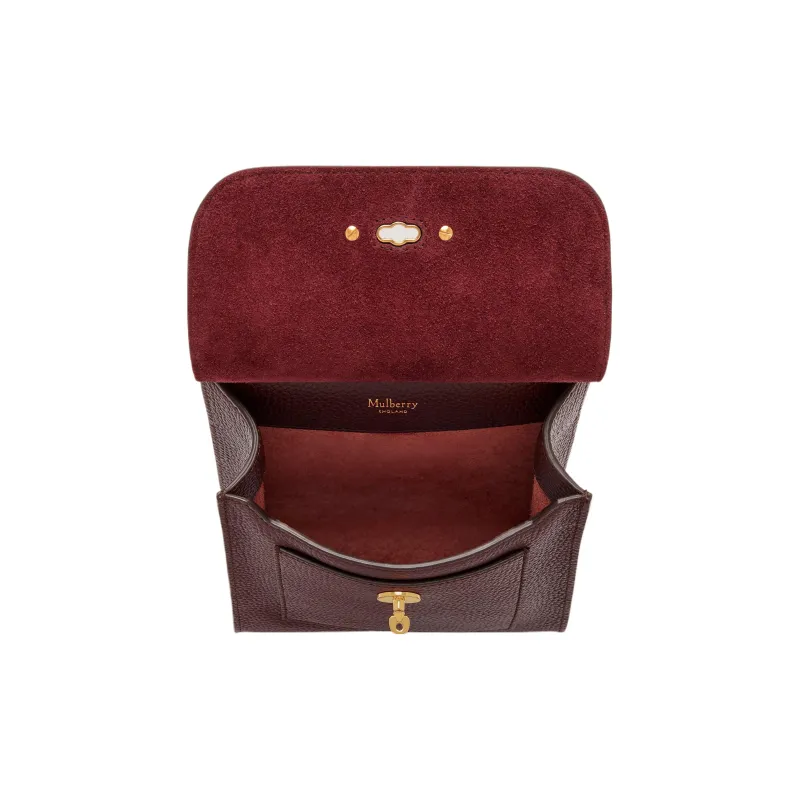 Mulberry Grain Cow Leather Messenger Bag Handbag Shoulder Bag Crossbody Bag Small Size Men's Burgundy-3