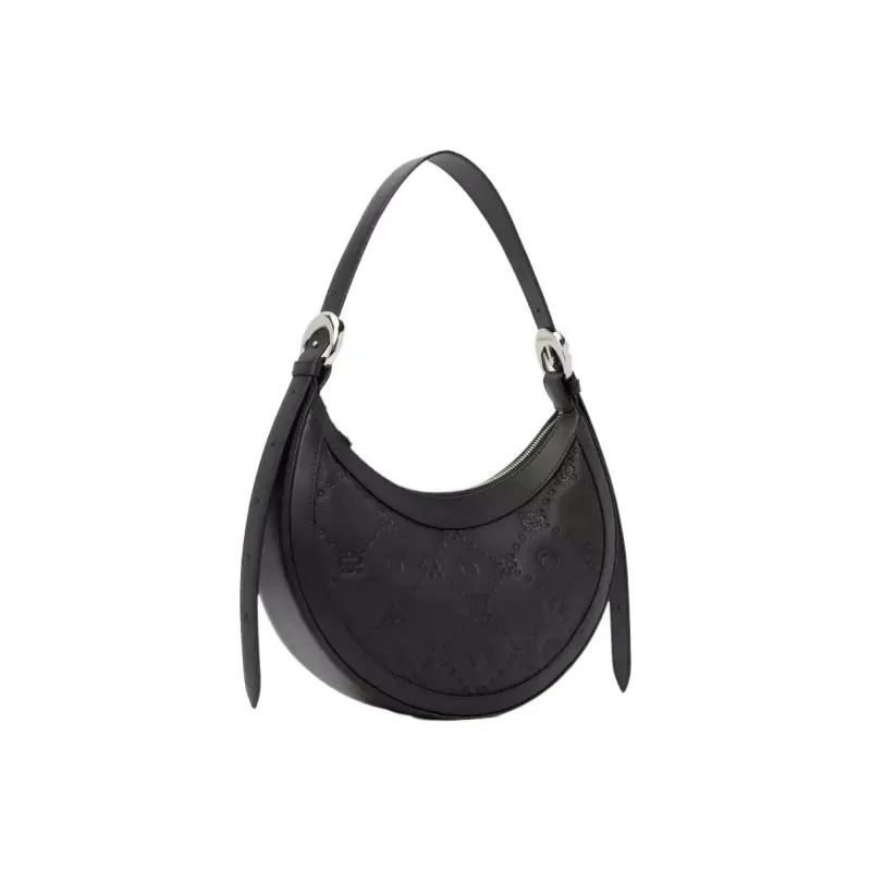 Marine Serre Calfskin Handbag Shoulder Bag Women's Black-2