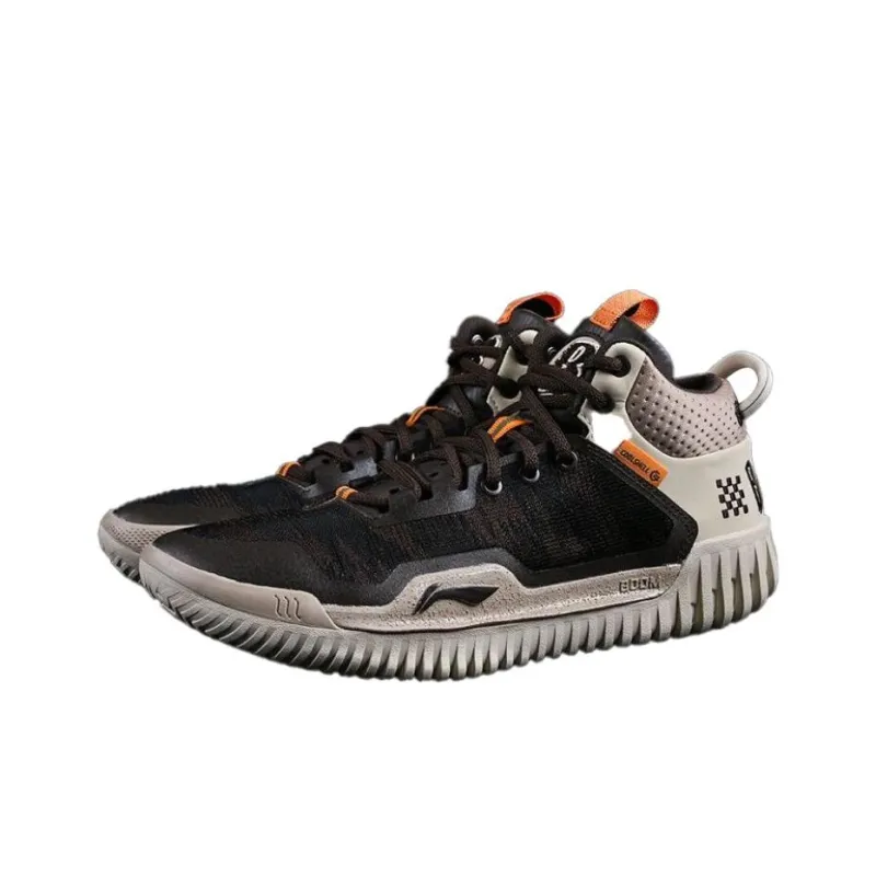 LiNing Badfive 3 Cushioning Wear Resistant Mid Top Basketball Shoes Men's Umber-2