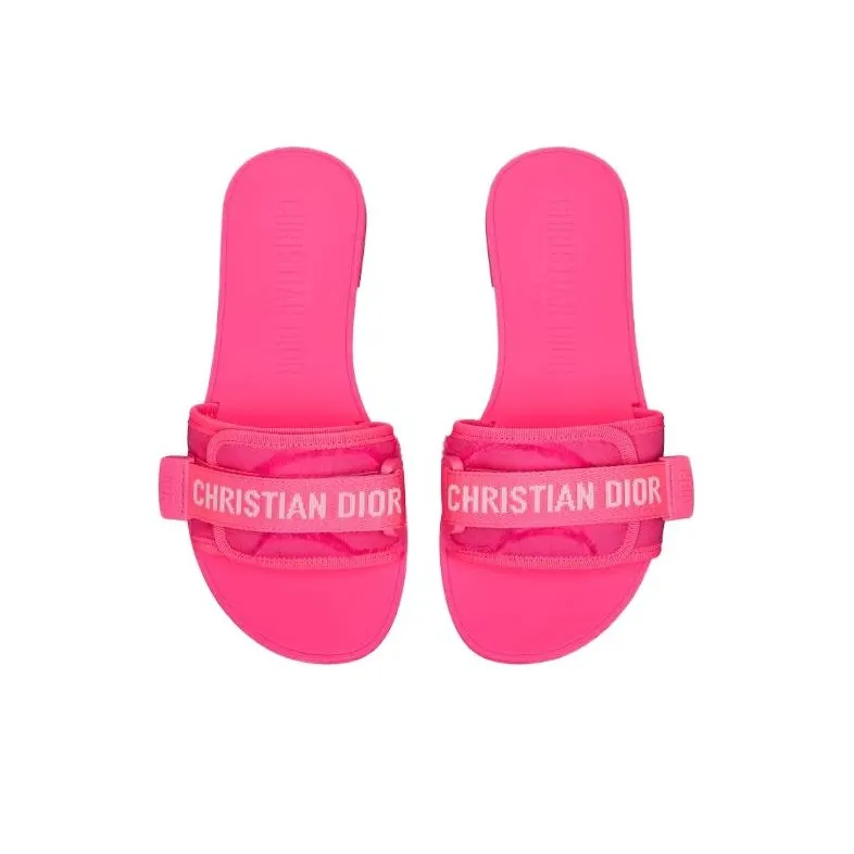 DIOR Diorevolution Abrasion Resistant Slide Slippers Women's Bright Pink-4