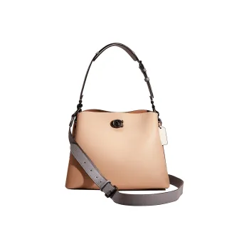 COACH Willow Pebbled Leather Tote Bag Shopping Bag Handbag Shoulder Bag Large Size Women's Taupe