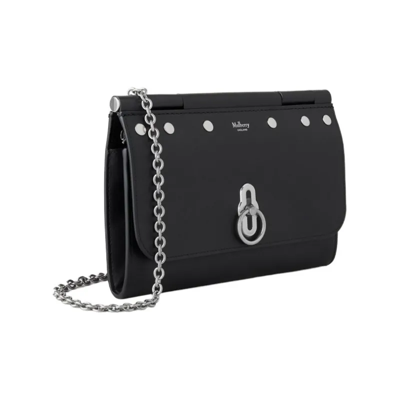 Mulberry Calfskin One Shoulder Crossbody Clutches Regular Women's Black-1