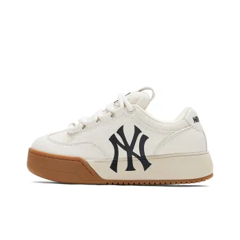MLB Chunky Wide Low Top Skateboard Shoes Unisex White Beige