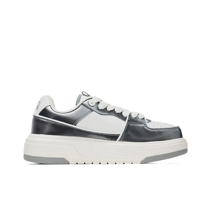 MLB Chunky Liner Skateboard Shoes Unisex Low Top Gray White-1