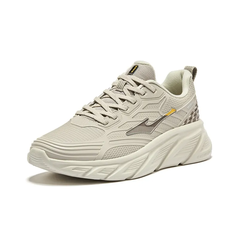 Erke Pursuing Clouds Cushioning Anti-Slip And Wear-Resistant Low-Top Running Shoes Men's Beige-2