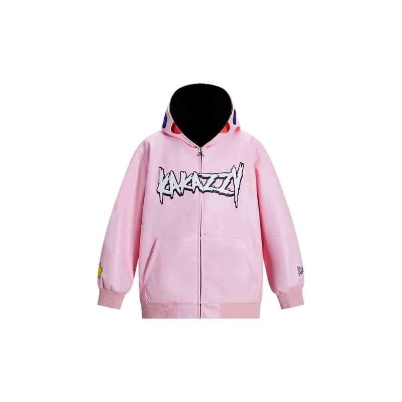 KAKAZZY Spring And Autumn Jackets Coats Unisex Pink-3