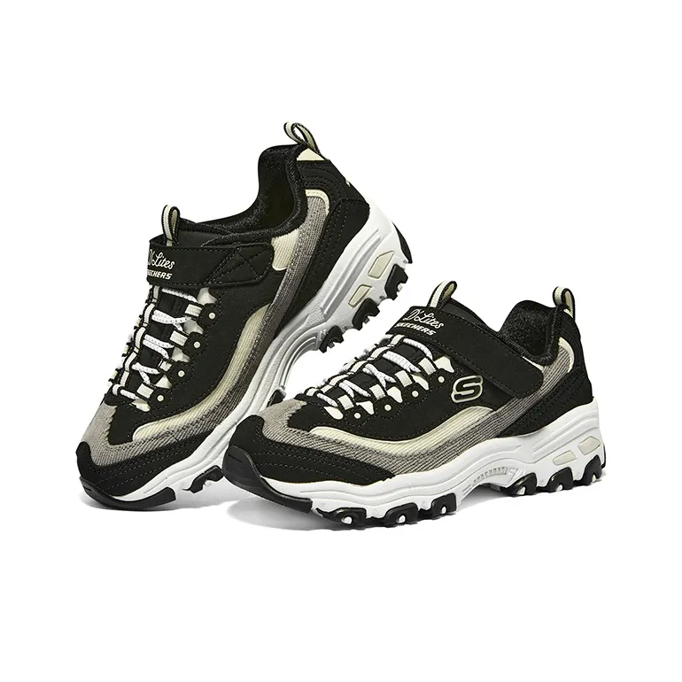 Skechers D'lites 1.0 Marathon Running Shoes 'Black Grey Beige' Women's-3