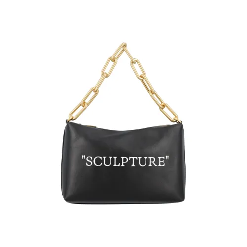 OFF-WHITE Block Pouch Leather Shoulder Bag Black