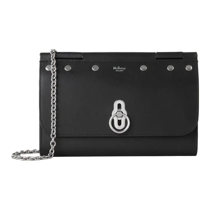 Mulberry Calfskin One Shoulder Crossbody Clutches Regular Women's Black-0