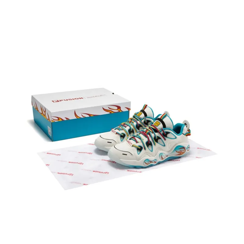 FILA FUSION X Mitchell & Ness Bank Vertical Sneakers 'White Blue' Women's-6