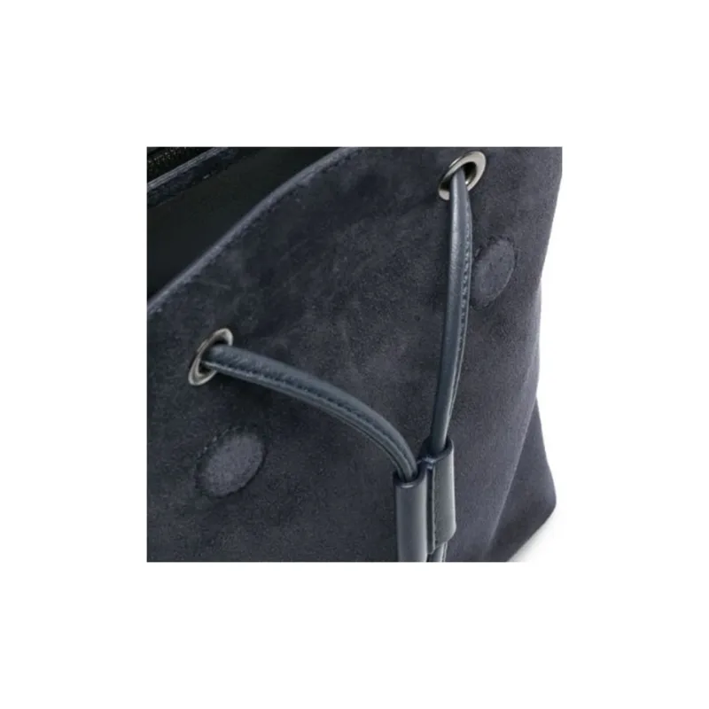 Brunello Cucinelli Calfskin Combo Suede Backpack Regular Women's Midnight Blue-2