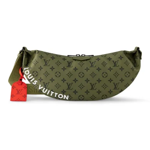 LOUIS VUITTON Canvas Bag, Shoulder Bag, Crossbody Bag Regular Men's Khaki Green/Vermilion