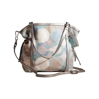 COACH AUDREY Cotton Blend Tote Bag Shopping Bag Shoulder Bag Handbag Large Size Women's Multicolor