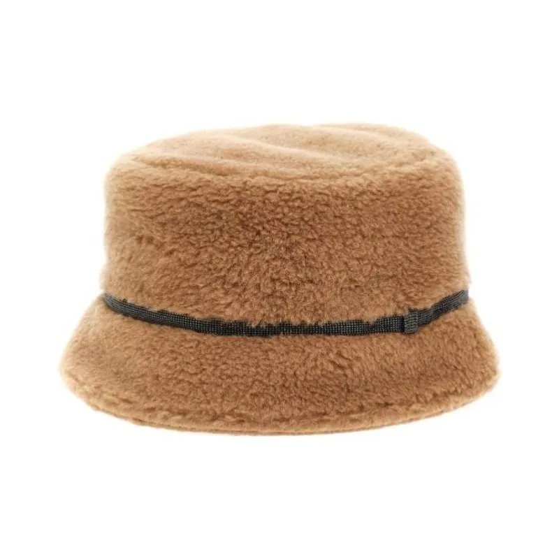 Brunello Cucinelli Cashmere Bucket Hats Women's Camel-1
