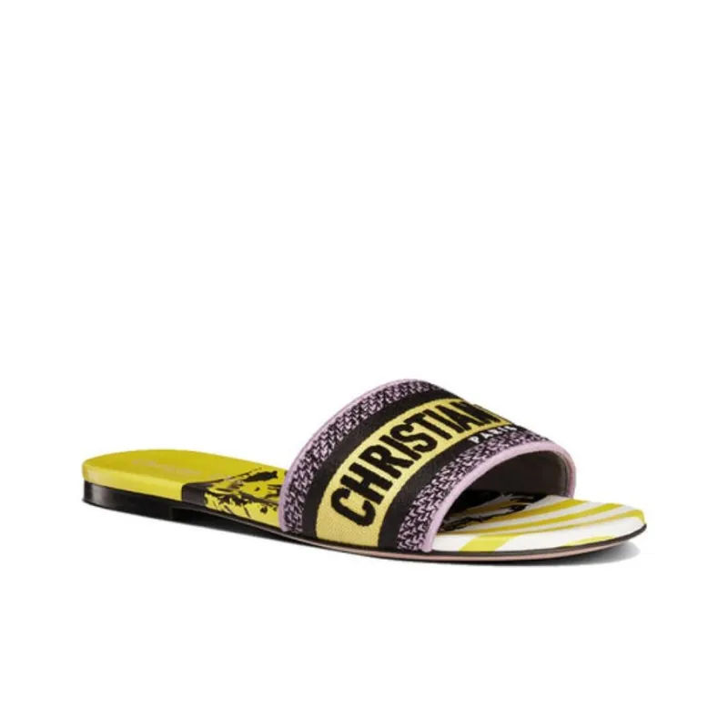DIOR Dway Slide Slippers Women's Bright Yellow-2