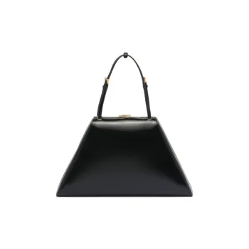 PRADA Leather One Shoulder Handbags Medium Size Women's Black