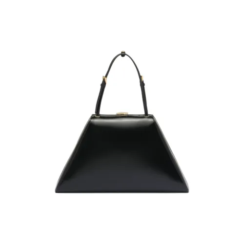 PRADA Leather One Shoulder Handbags Medium Size Women's Black