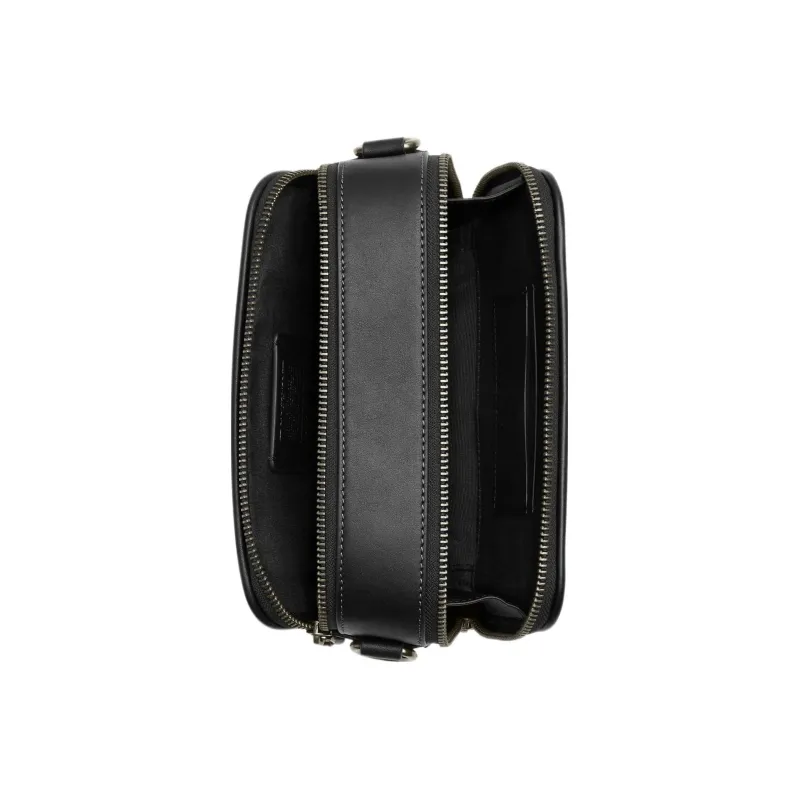 COACH Signature Coated Canvas With Smooth Calfskin Shoulder Bag, Crossbody Bag Men's Black-2