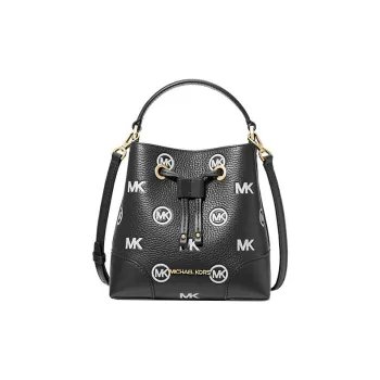 MICHAEL KORS Mercer Leather Bucket Bag, Handbag, Shoulder Bag, Crossbody Bag Small Size Women's Black