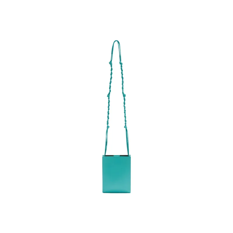 JIL SANDER Calfskin Shoulder Bag, Crossbody Bag Trumpets Men's Blue Green-2