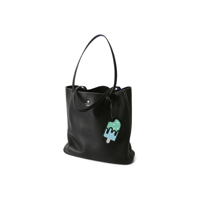 CASSILE Cow Leather Mother Daughter Bucket Bag, Shoulder Bag, Handbag Large Size Women's Camel/Black-5