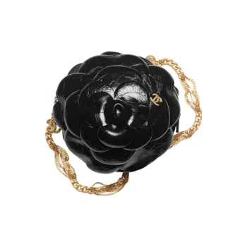 CHANEL Calfskin Evening Party Bag Clutch Shoulder Bag Women's Black