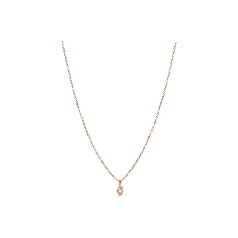 TIFFANY & CO. Elsa Peretti® 18k Rose Gold Diamonds Necklaces Women's Rose Gold-0