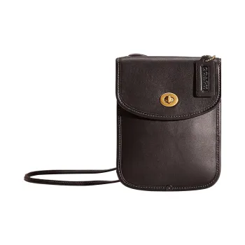 COACH Turnlock Glove Tanning Shoulder Bag Crossbody Bag Mini Women's Black