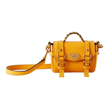 Mulberry Alexa Grained Cow Leather Briefcase Handbag Shoulder Bag Crossbody Bag Extra Mini Women's Yellow