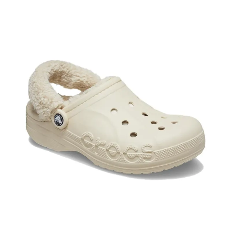 Crocs Baya Lined Fuzz Strap Clogs 'White'-2