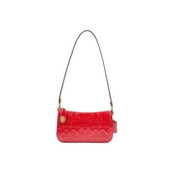 COACH Penn Cow Leather Shoulder Bag, Handbag, Shoulder Bag Small Size Women's Red