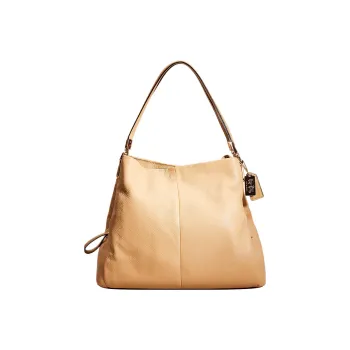 COACH Phoebe Leather Hobo Bag Handbag Shoulder Bag Large Size Women's Beige Yellow
