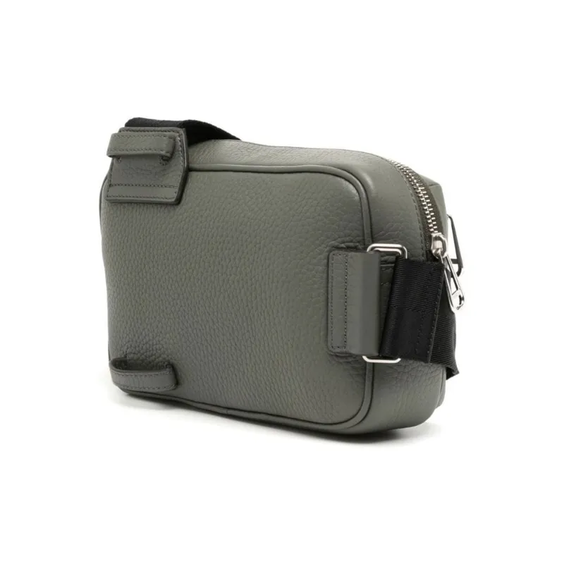 Mulberry Cow Leather Messenger Bag Shoulder Bag Crossbody Bag Men's Green-1