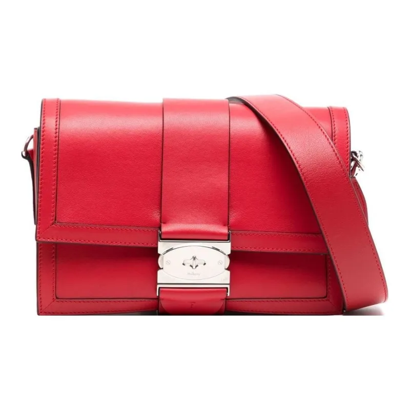Mulberry Leather Shoulder Bag Crossbody Bag Regular Men's Bright Red-0