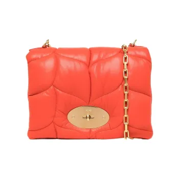Mulberry Leather Shoulder Bag Crossbody Bag Small Size Women's Red