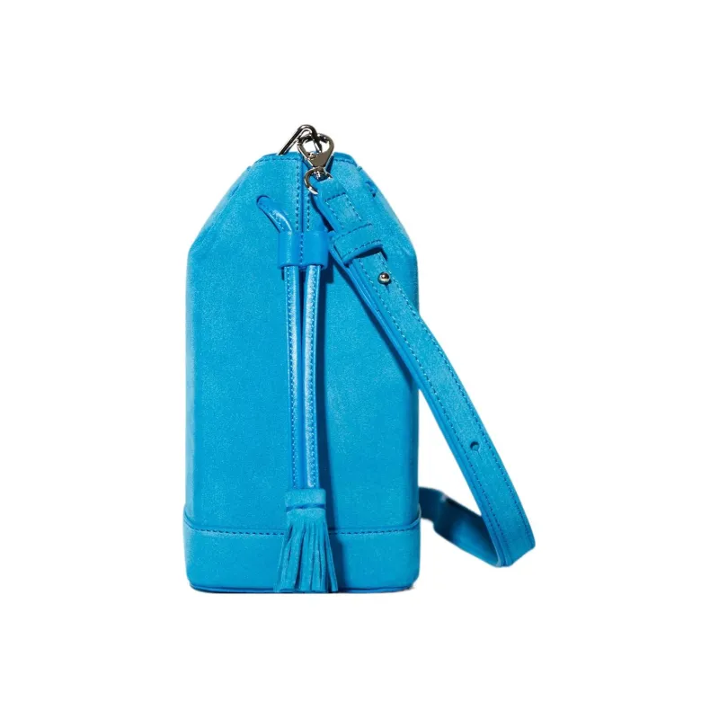 RSVP Paris Suede Crossbody Bag Shoulder Bag Women's Blue-0