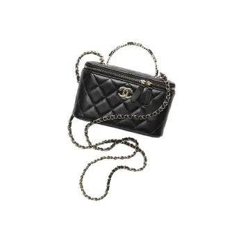 CHANEL Lambskin Cell Phone Pouch Flap Bag Shoulder Bag Crossbody Bag Women's Black